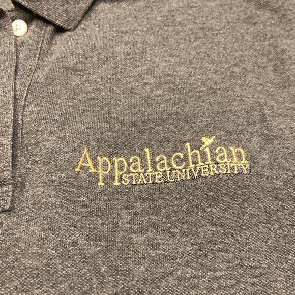 Lands End Appalachian State University Short Sleeve Collared Gray Shirt - Picture 5 of 10